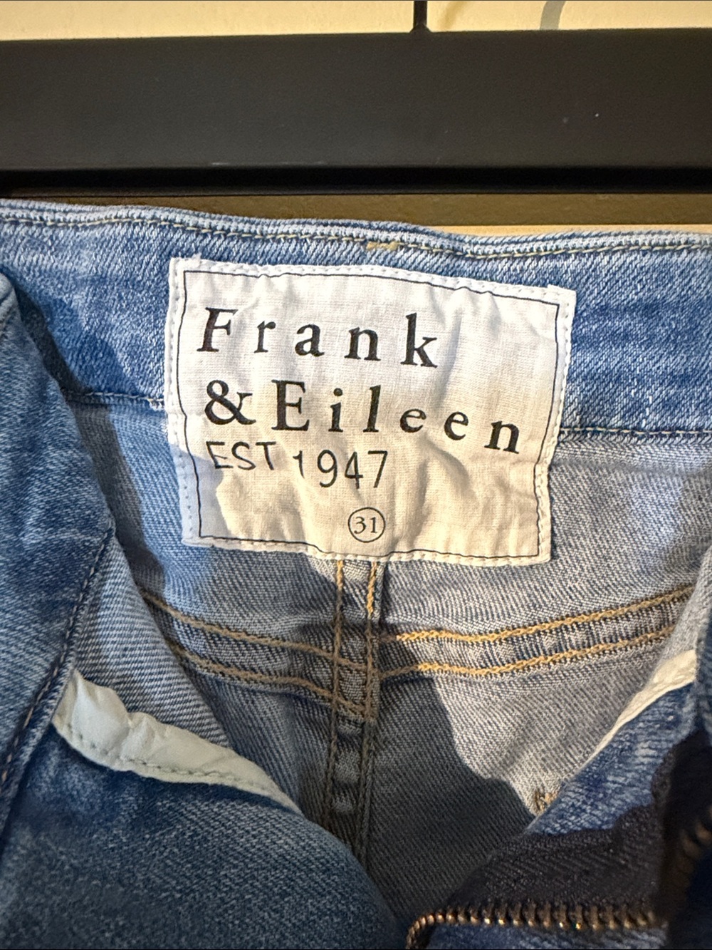 Frank & Eileen Light Blue Wide-Leg Jeans with Frayed Hem - Picture 2 of 5